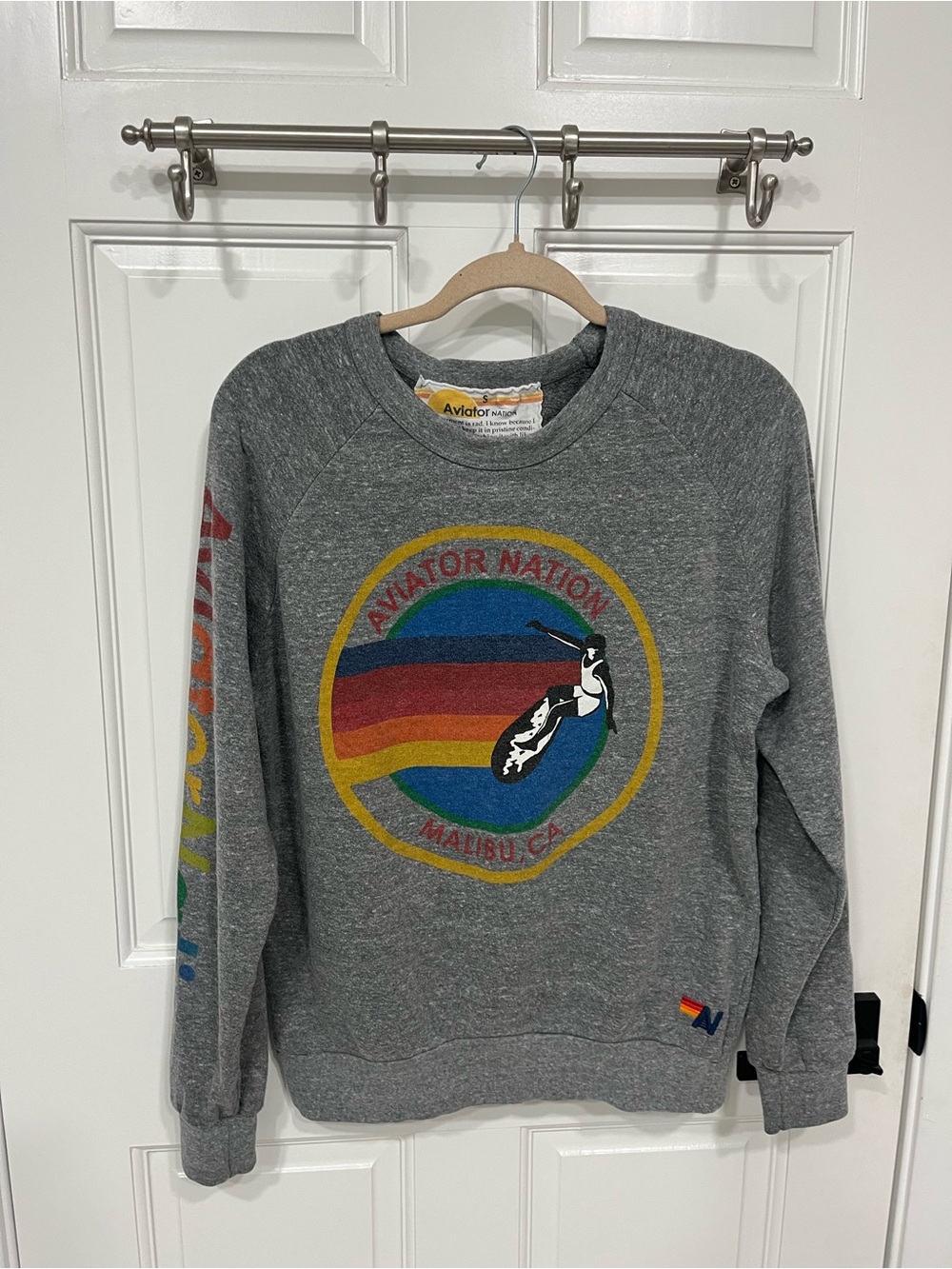 Aviator Nation Gray Malibu Graphic Sweatshirt